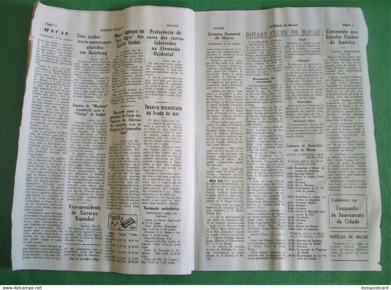 Macau - Jornal Notícias de Macau Nº 699, 24 de Setembro de 1967 - Imprensa - Macao - Portugal China