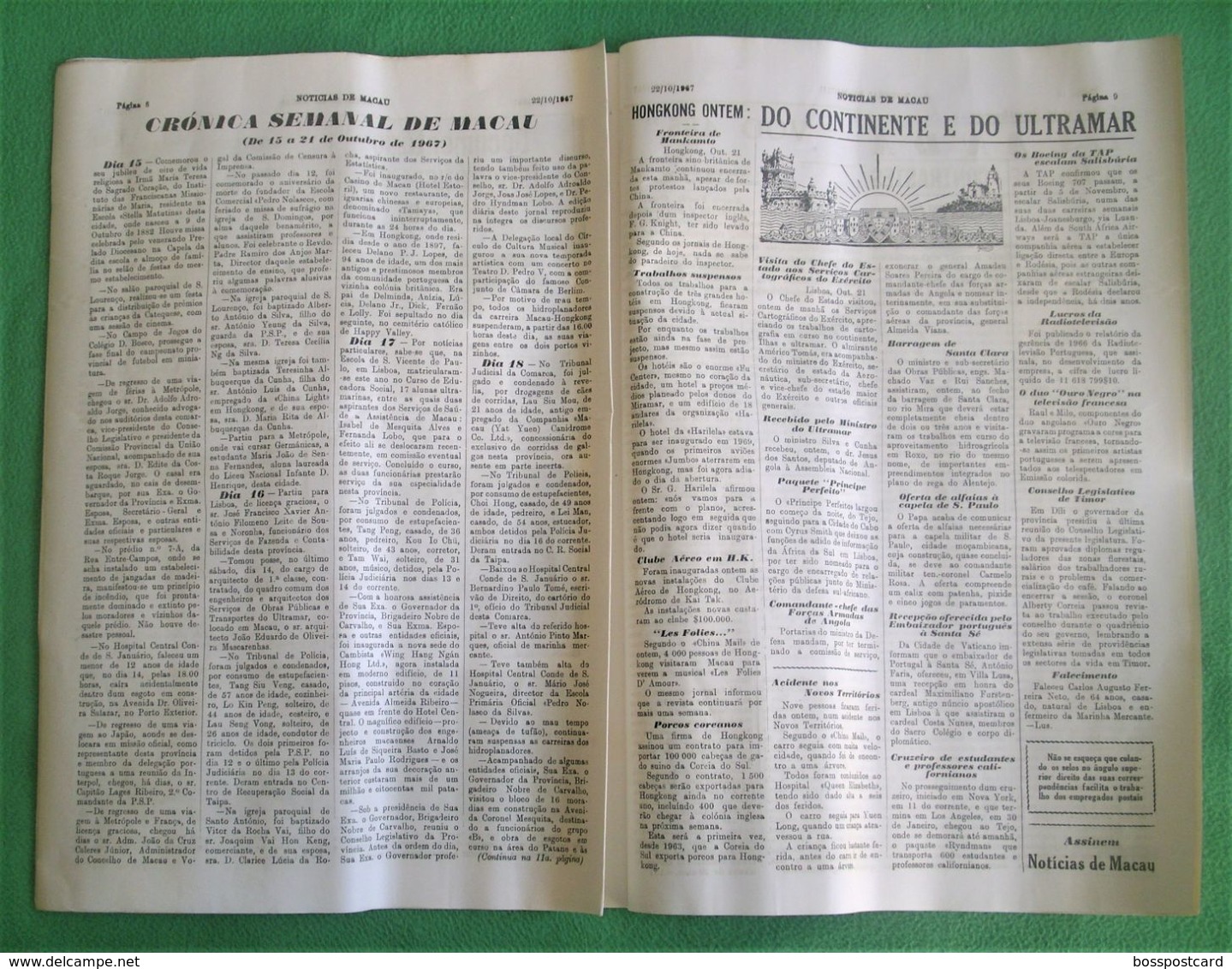 Macau - Jornal Notícias De Macau Nº 703, 22 De Outubro De 1967 - Imprensa - Macao - Portugal China - Allgemeine Literatur