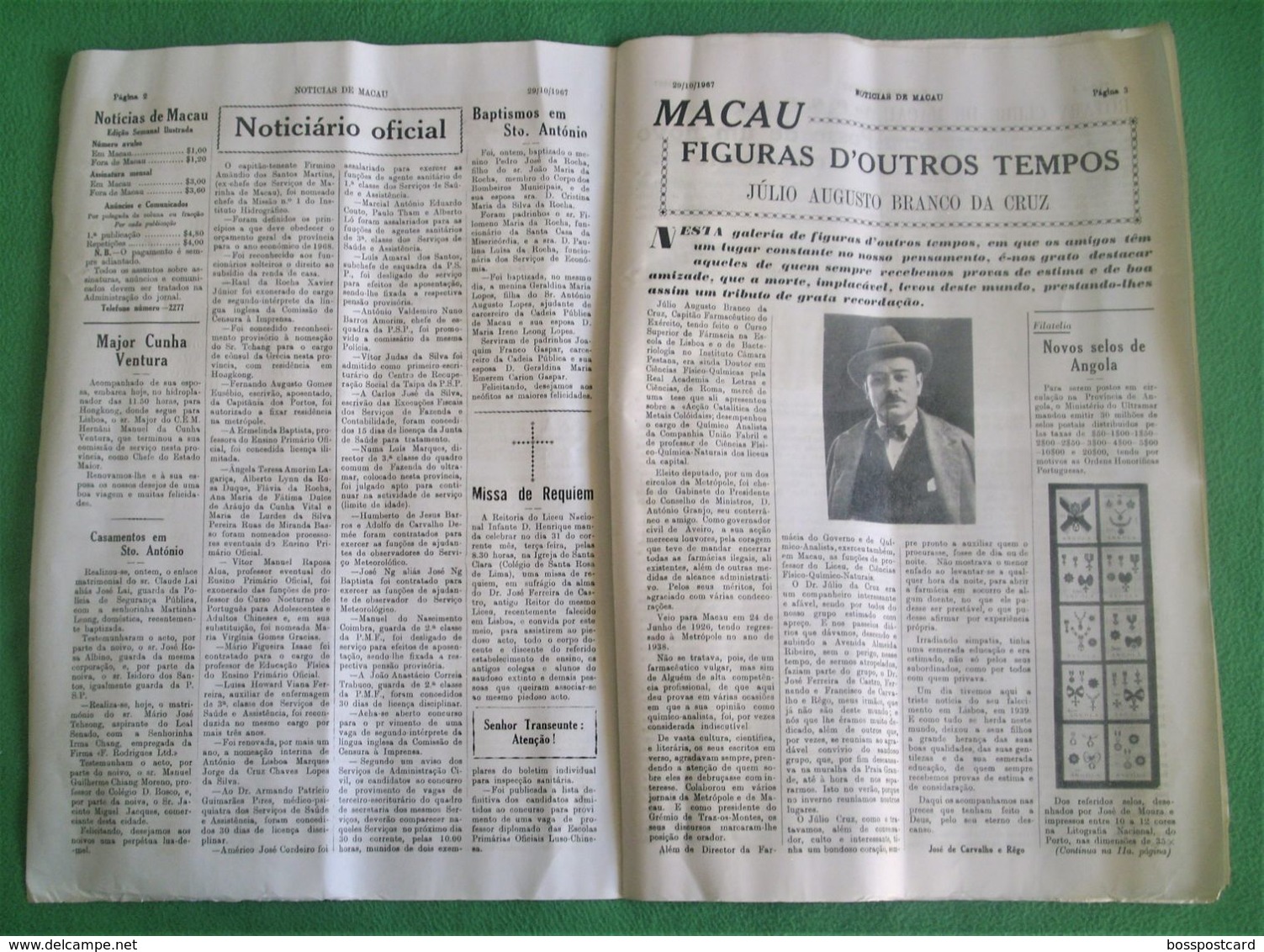 Macau - Jornal Notícias De Macau Nº 704, 29 De Outubro De 1967 - Imprensa - Macao - Portugal China - Informations Générales