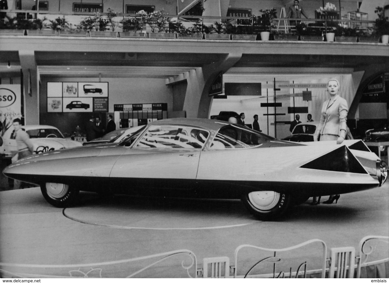 Plymouth GHIA Asimmetrica Roadster, Prototype Présenté Au Salon De TURIN 1955 Photo Originale AGIP Robert Cohen. - Cars