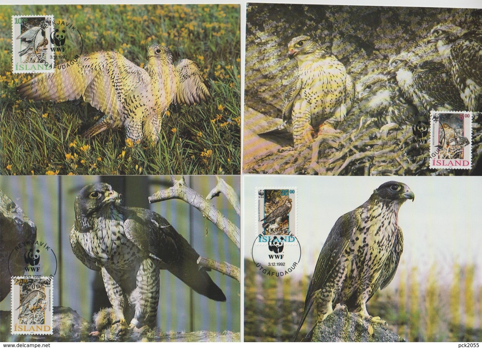 Island 1992 MK MiNr.776 - 779 Weltweiter Naturschutz, Gerfalke ( D 635 ) Günstige Versandkosten - Maximumkaarten