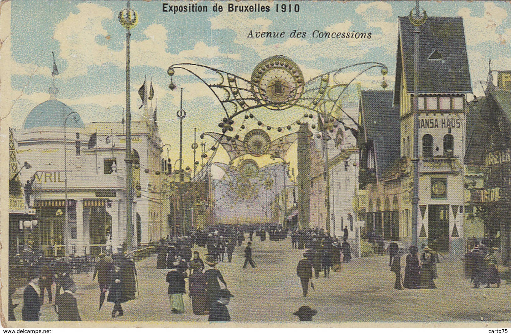Evènements - Exposition Bruxelles 1910 - Avenue - Illumination Electricité - Aile Papillon - Expositions