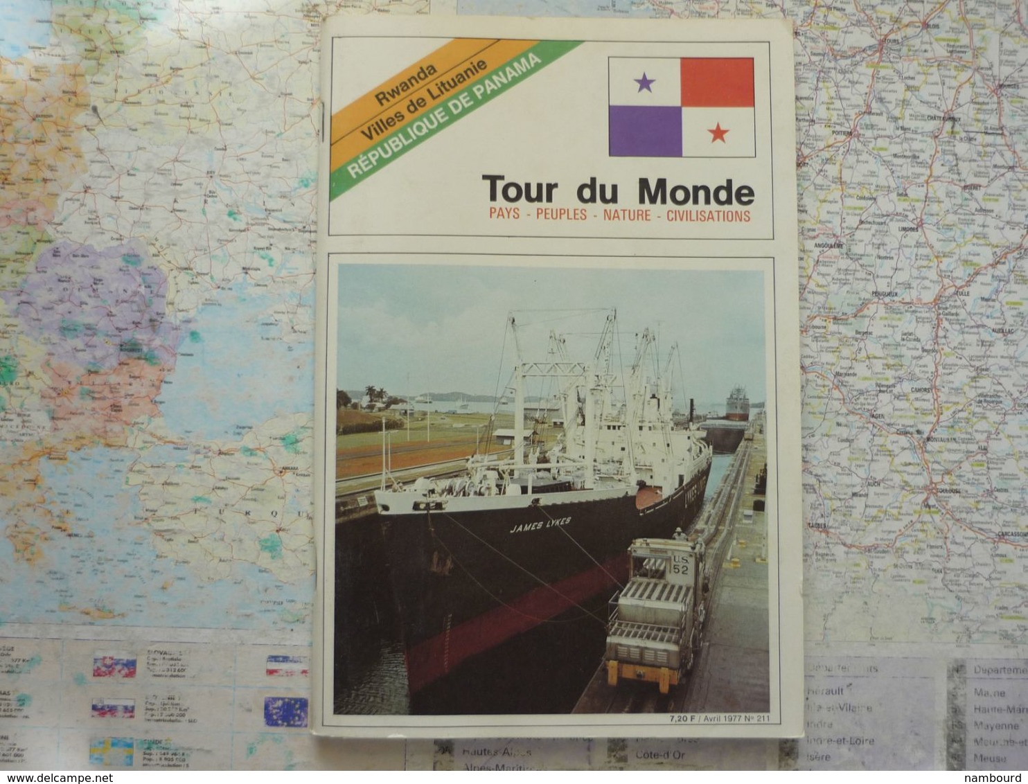 Tour Du Monde N°211 République De Panama - Rwanda - Ville De Lituanie Avril 1977 - Géographie