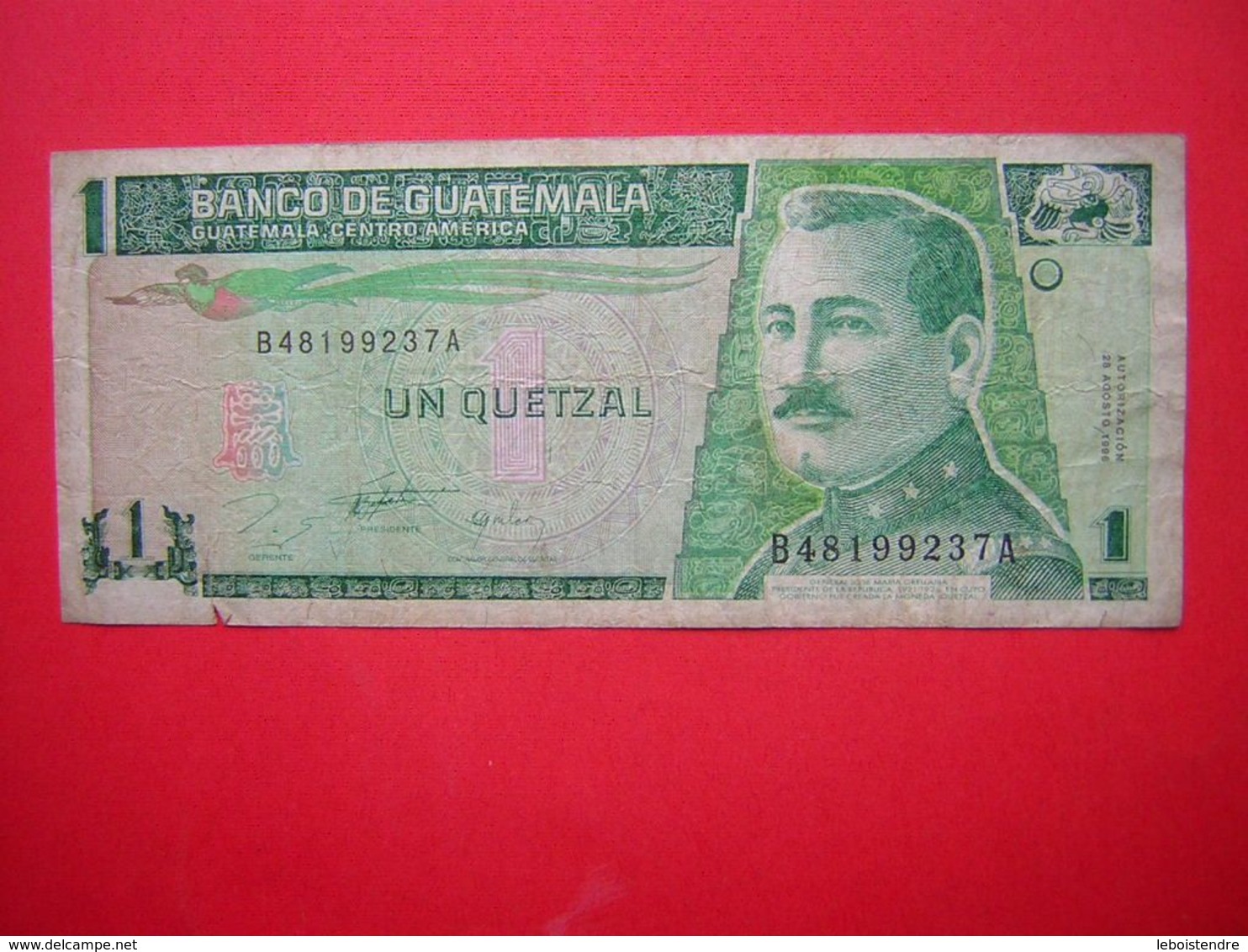 1 BILLET  BANCO DE GUATEMALA 1  UN QUETZAL    1996 - Guatemala