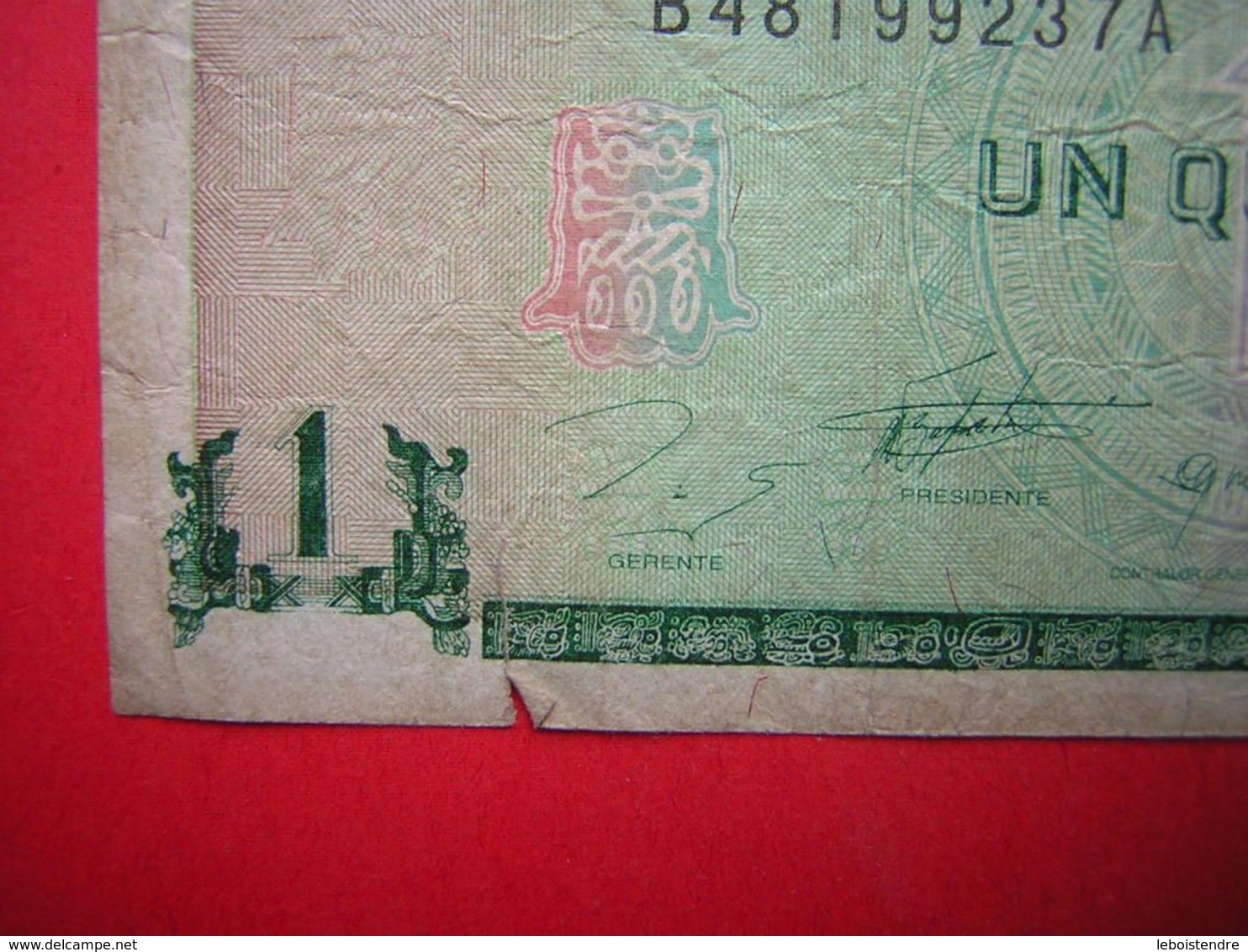 1 BILLET  BANCO DE GUATEMALA 1  UN QUETZAL    1996 - Guatemala