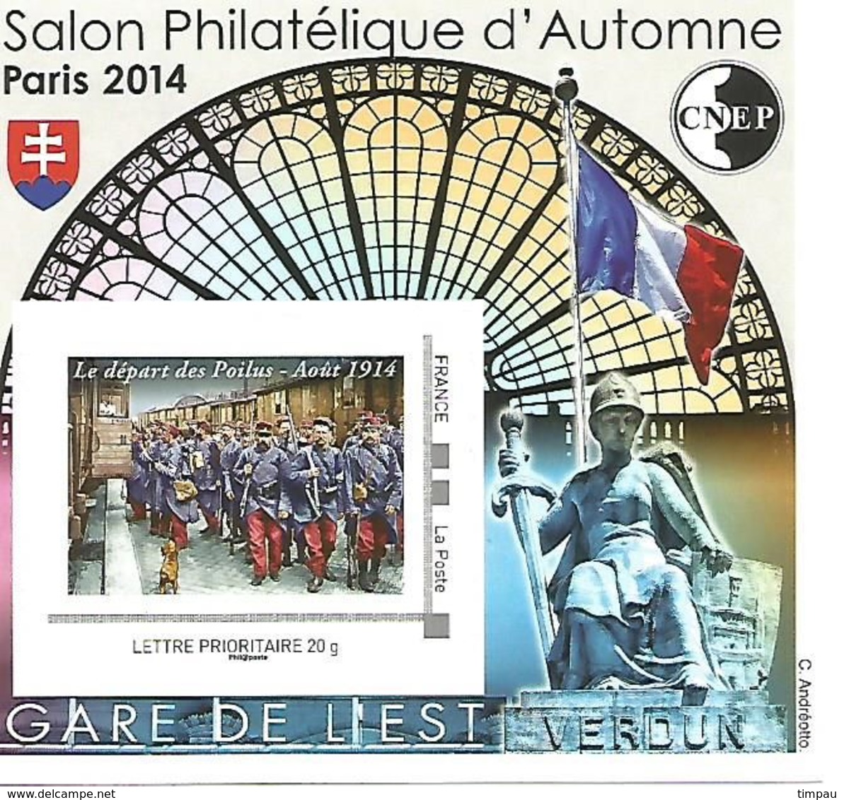 Feuillet Souvenir De La CNEP Le Salon Du Philatélique D'Automne à Paris N° 67 Le Départ Des Poilus - Sonstige & Ohne Zuordnung