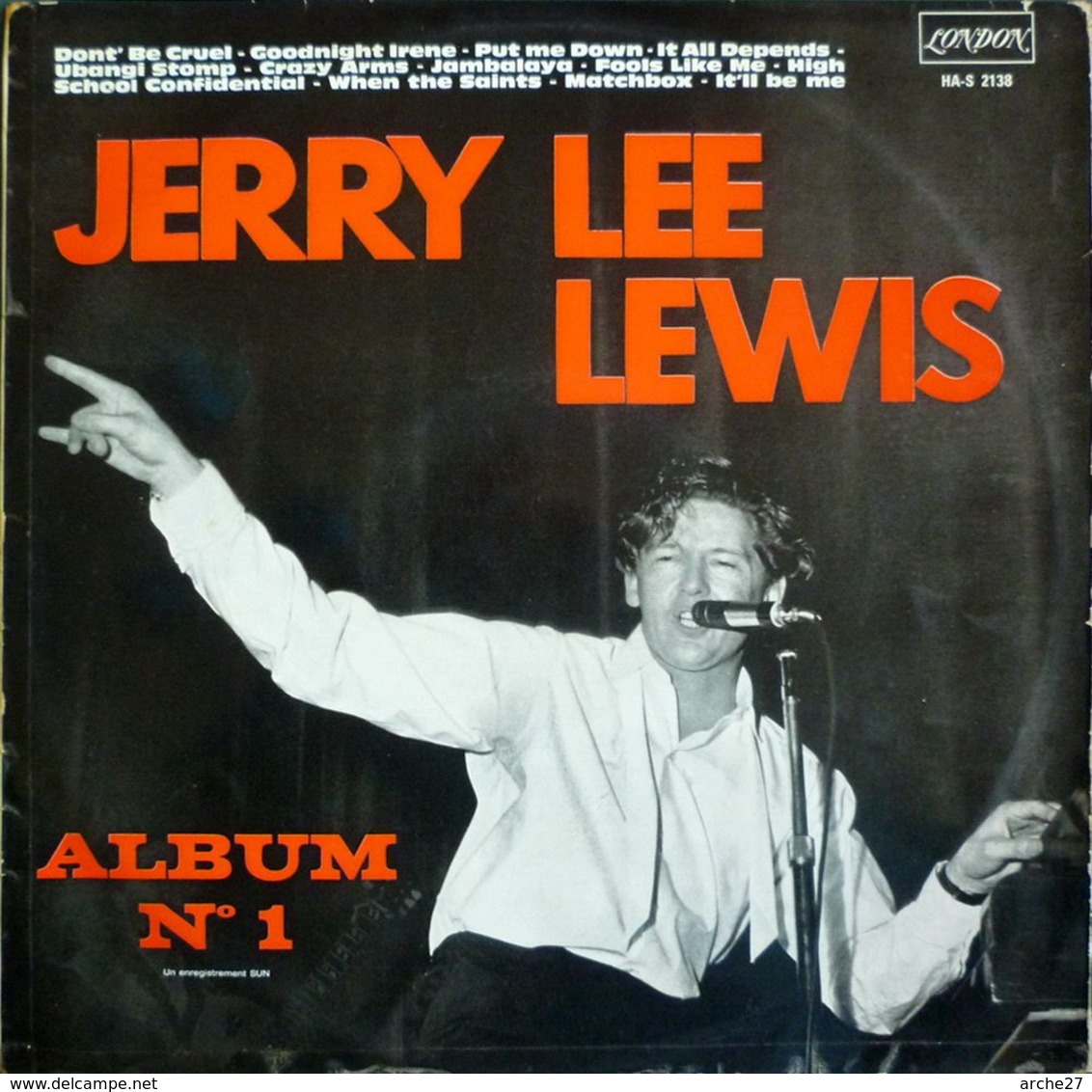 JERRY LEE LEWIS - LP - 33T - Disque Vinyle - Album N°1 - HA.S 2138 - Rock