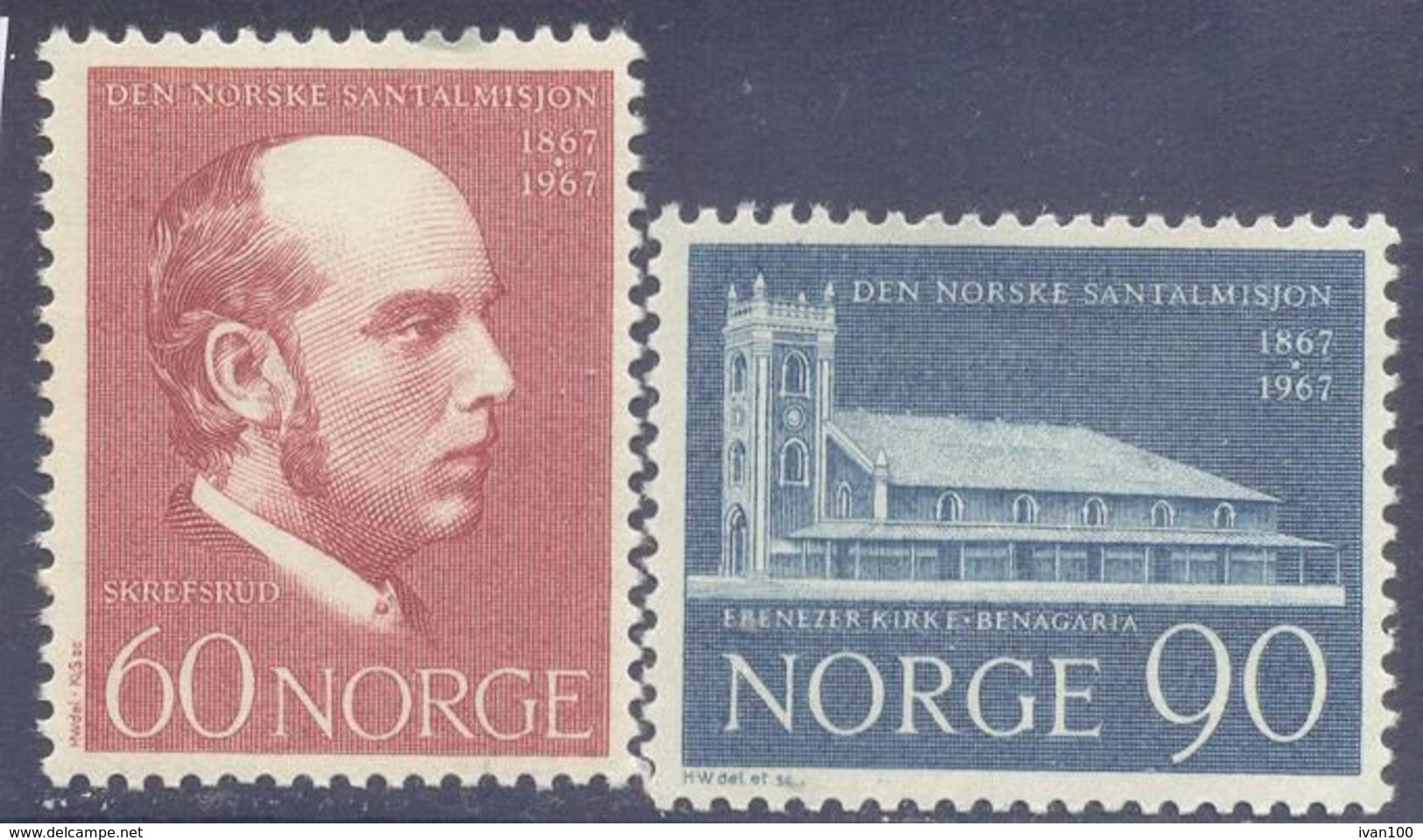 1967. Norway, 100y Of Norwegian Mission, Mich.553-54, 2v, Mint/** - Neufs