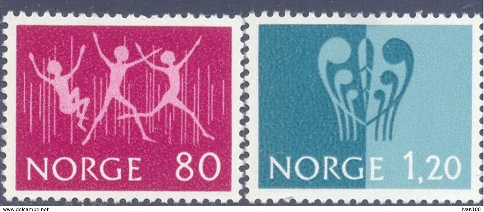 1972. Norway, Youth Philatelic Exhibition, Mich.645-46, 2v, Mint/** - Neufs