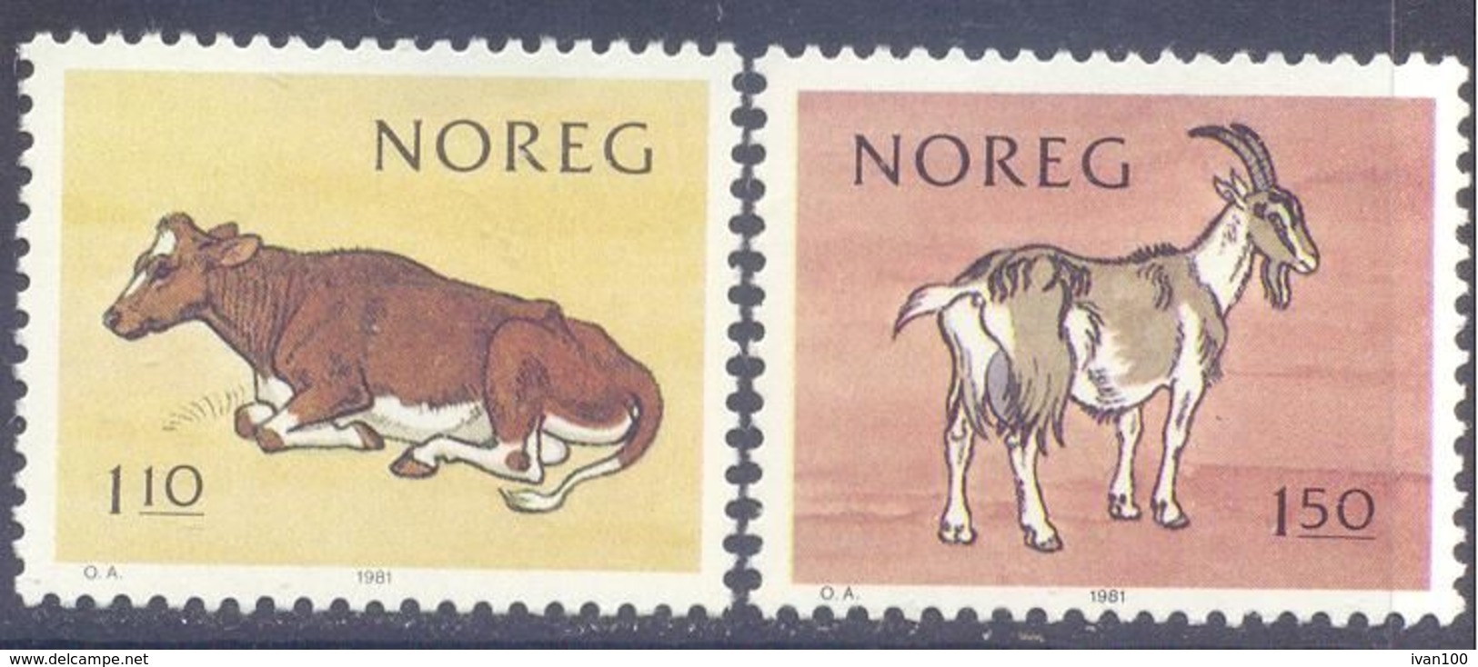 1981. Norway, Animals, Mich.834-35, 2v, Mint/** - Ongebruikt