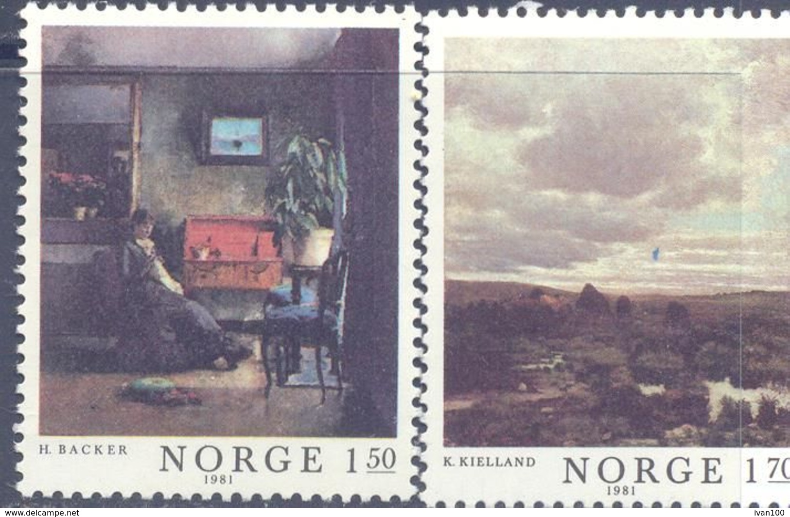 1981. Norway, Painting, Mich.847-48, 2v, Mint/** - Unused Stamps