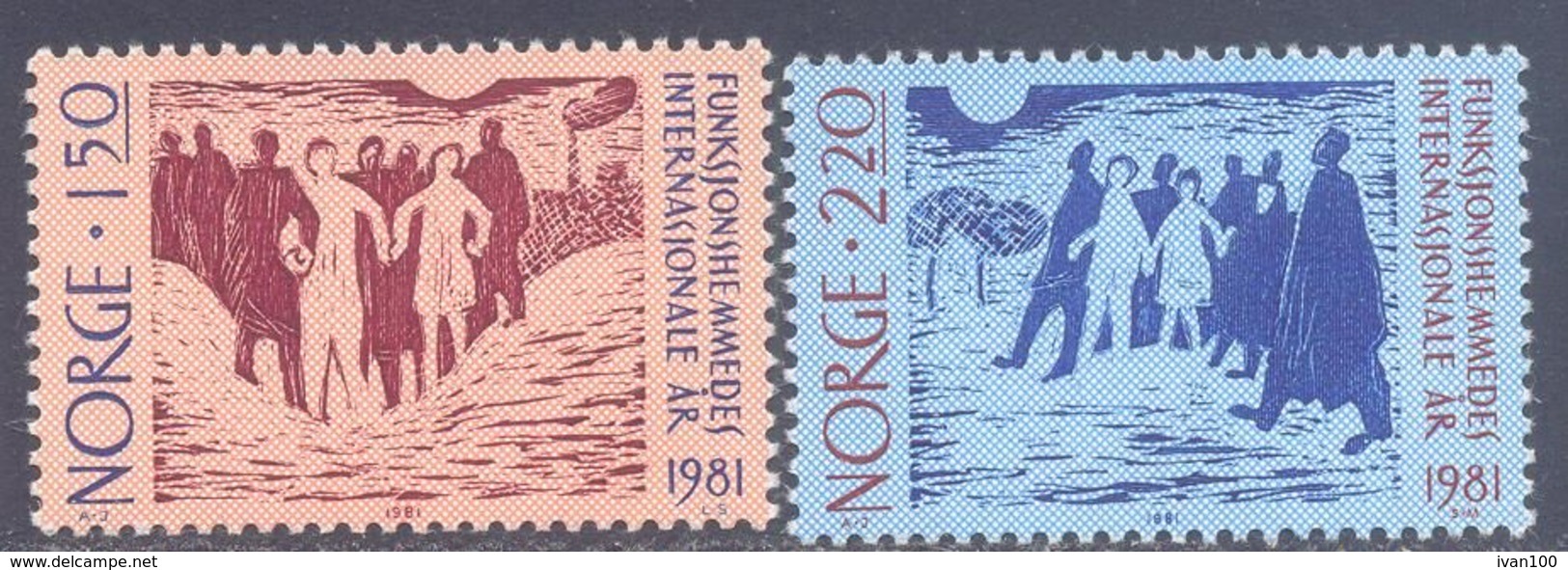 1981. Norway, International Year Of Disable Persons, Mich.845-46, 2v, Mint/** - Ongebruikt