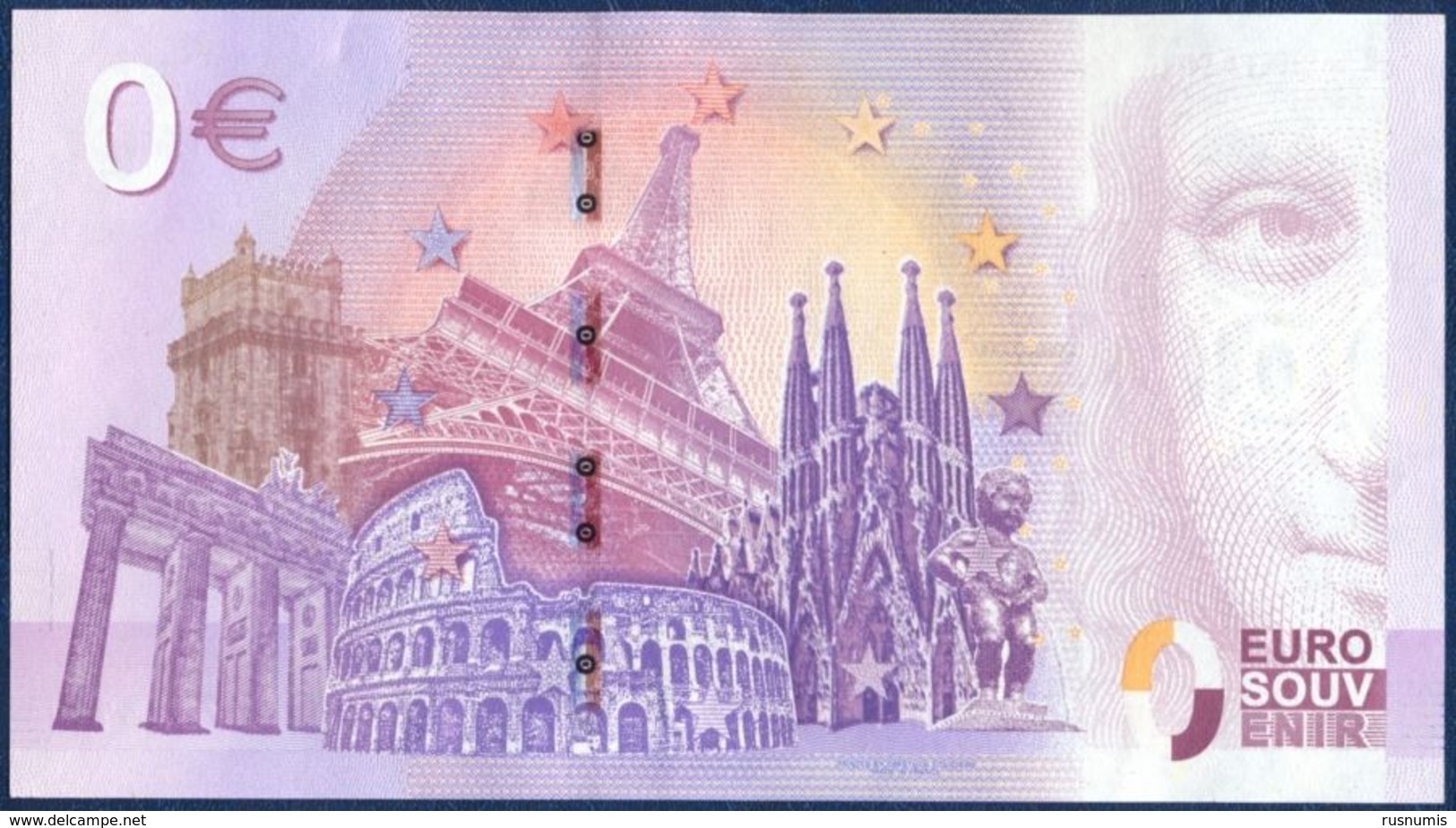 ZERO 0 EURO SOUVENIR 30th ANNIVERSARY FALL OF BERLIN WALL MAUERFALL GERMANY 2019 UNC - Essais Privés / Non-officiels