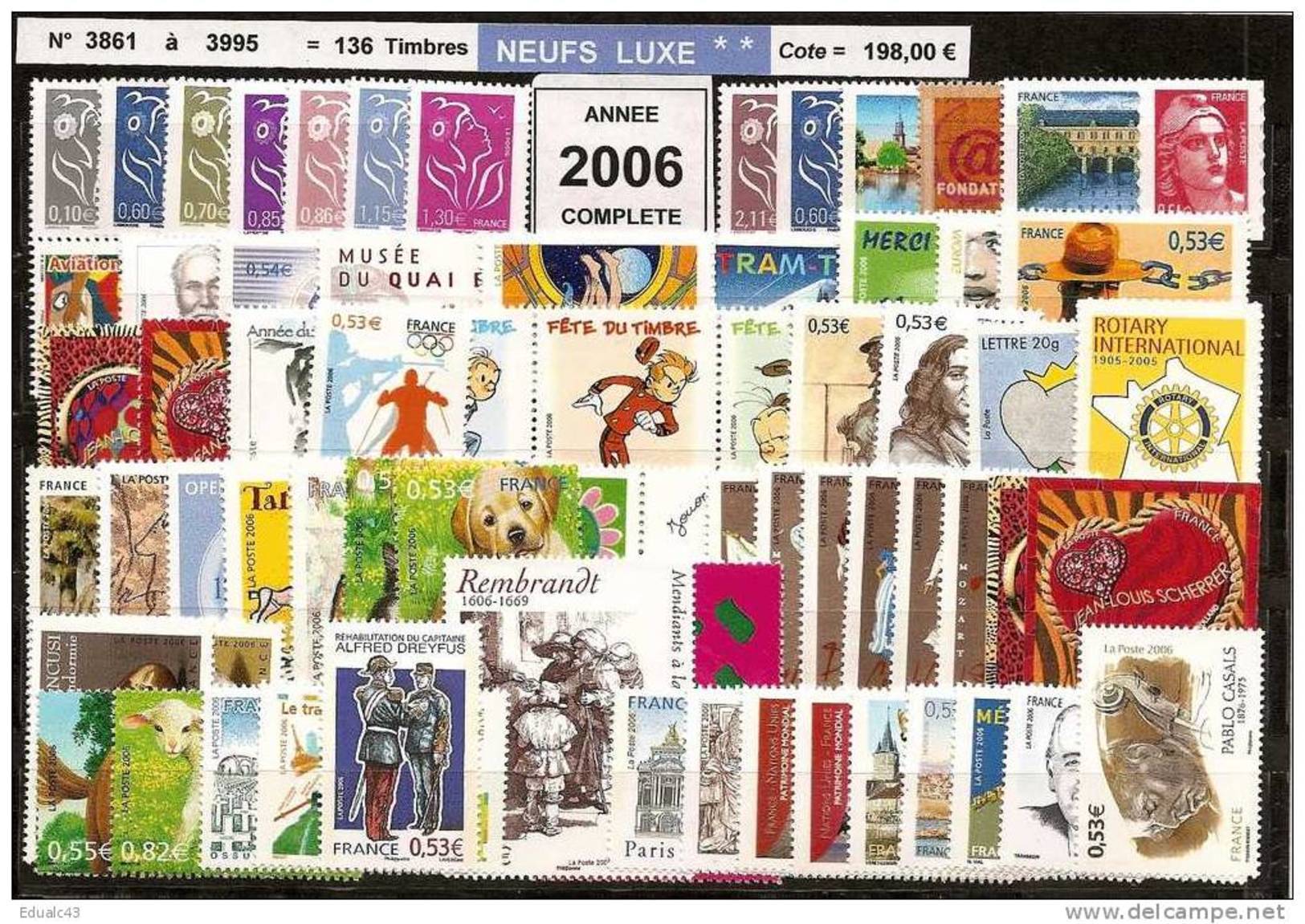 FRANCE - Année Complète 2006 - NEUF LUXE ** 135 Timbres - SUPERBE - 2000-2009