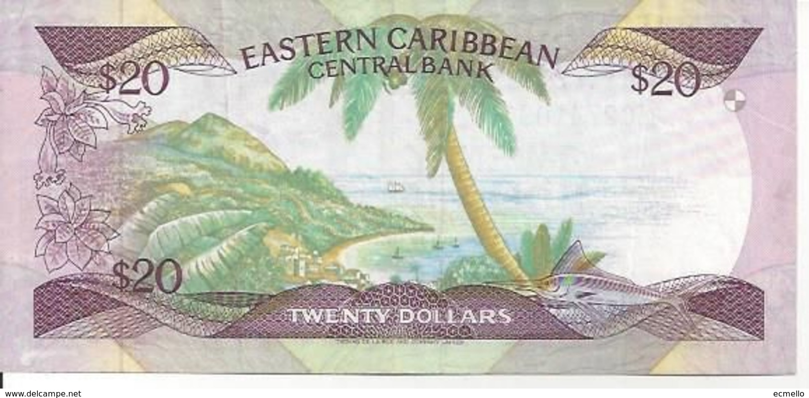 EAST CARIBBEAN ST. KITTS P19V 20 DOLLARS 1987 VF QUEEN - East Carribeans