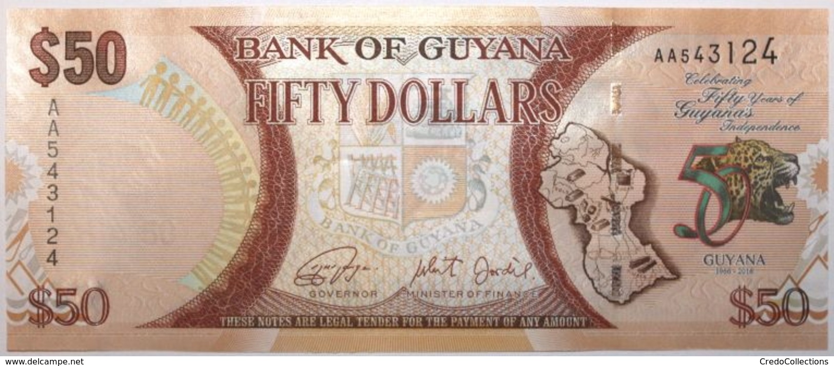 Guyana - 50 Dollars - 2016 - PICK 41 - NEUF - Guyana