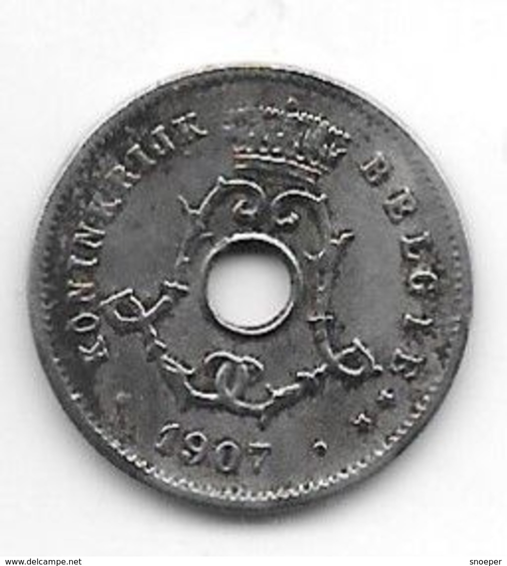 Belguim 5 Centimes 1907 Dutch   Vf - 5 Centimes