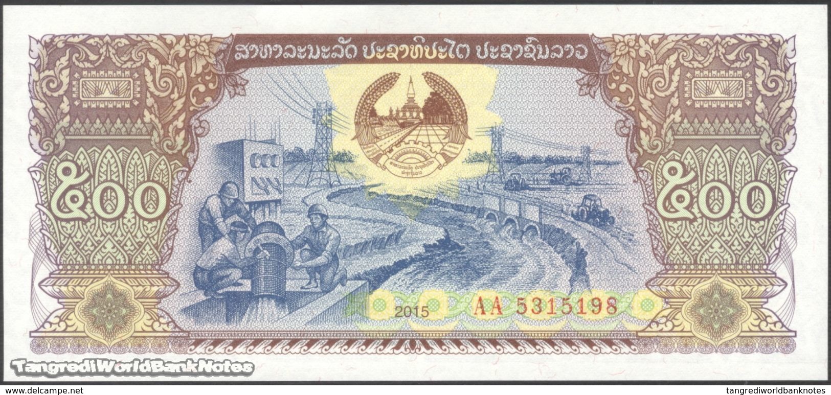 TWN - LAOS 31b - 500 Kip 2015 Prefix AA UNC - Laos