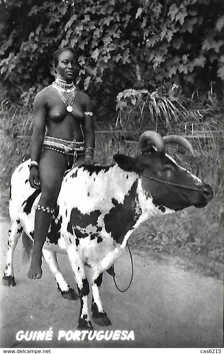 Guiné Portuguesa Ethnique Ethnic Nú Nude Naked Vaqueira Manjaca Pecixe Unused Non Voyagé - Africa