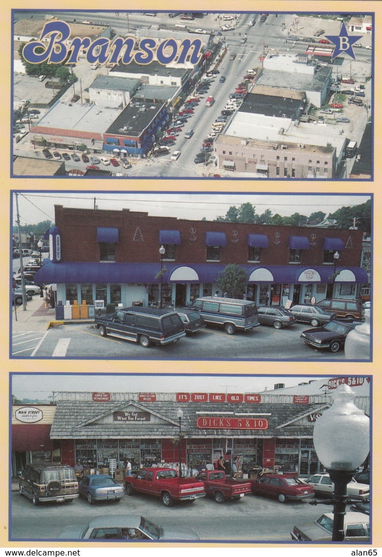 Branson Missouri, Downtown Business District Views, C1990s Vintage Postcard - Branson