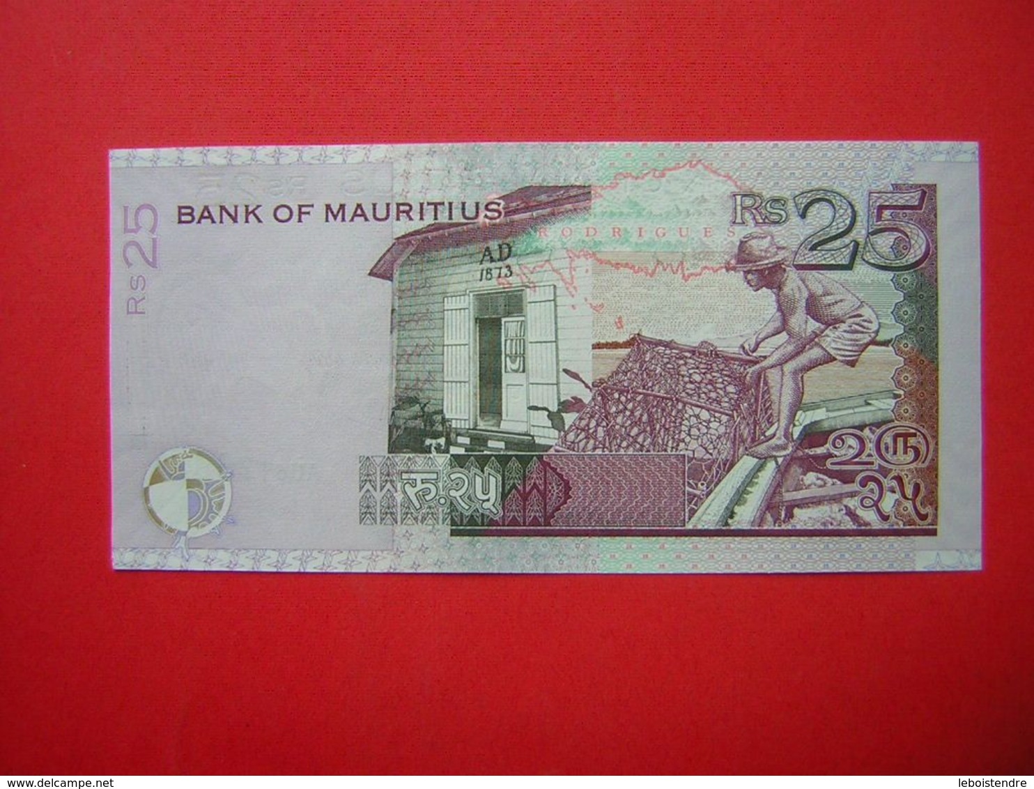 1 BILLET BANK OF MAURITIUS  RS 25  TWENTY FIVE   2003 - Mauricio