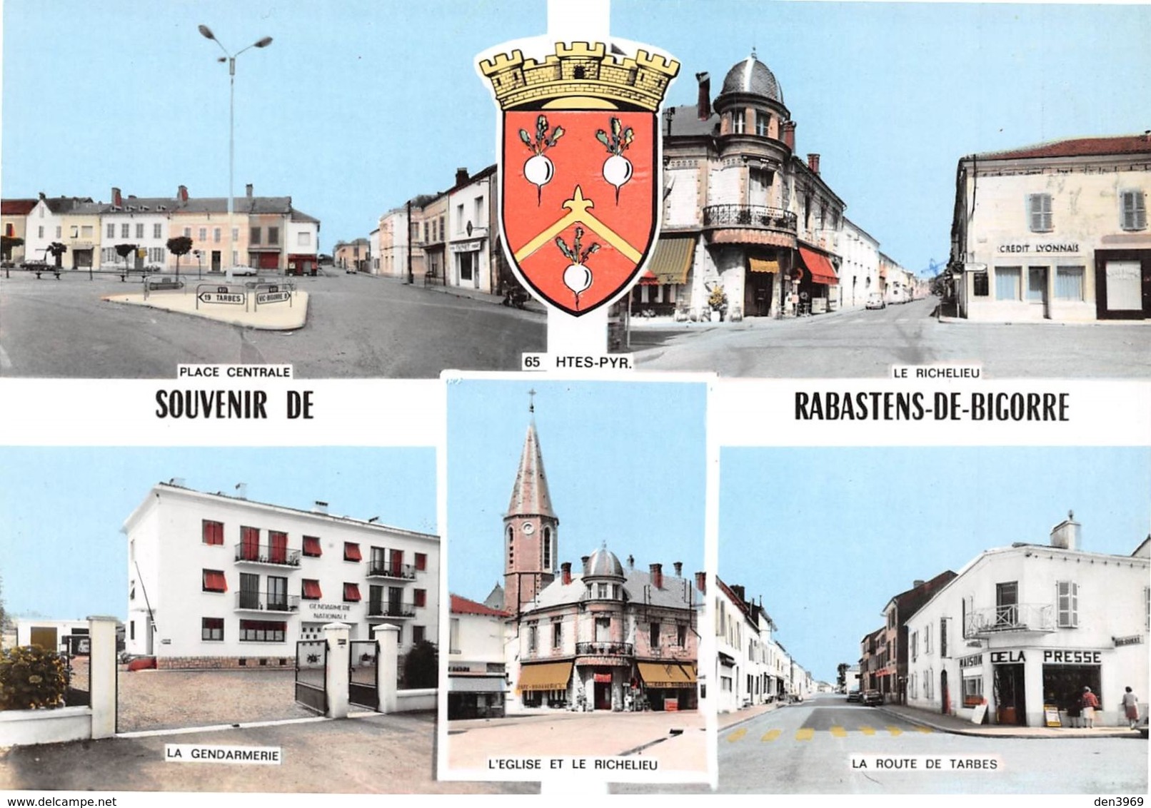 RABASTENS-de-BIGORRE - Gendarmerie - Crédit Lyonnais - Maison De La Presse - Le Richelieu - Place Centrale - Blason - Rabastens De Bigorre