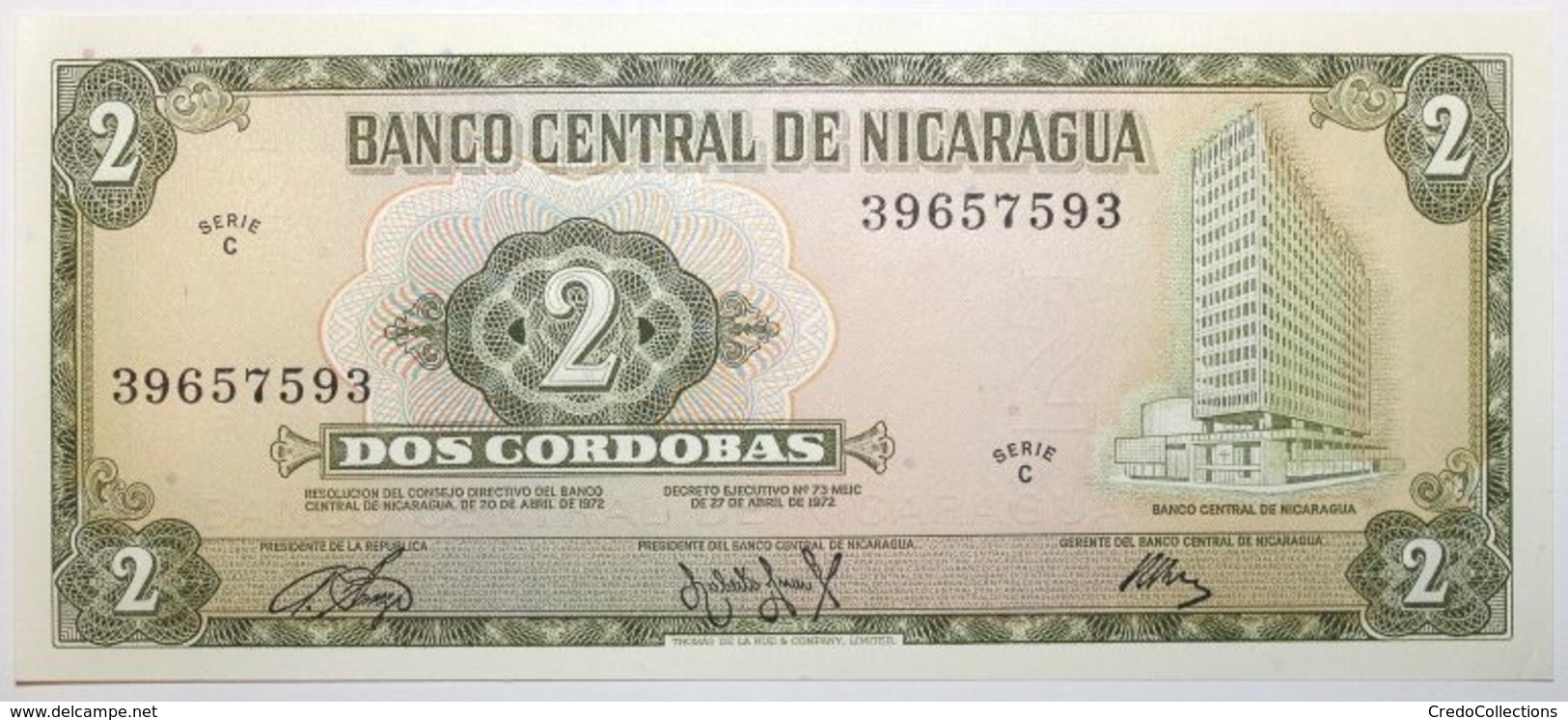 Nicaragua - 2 Cordobas - 1972 - PICK 121a - NEUF - Nicaragua