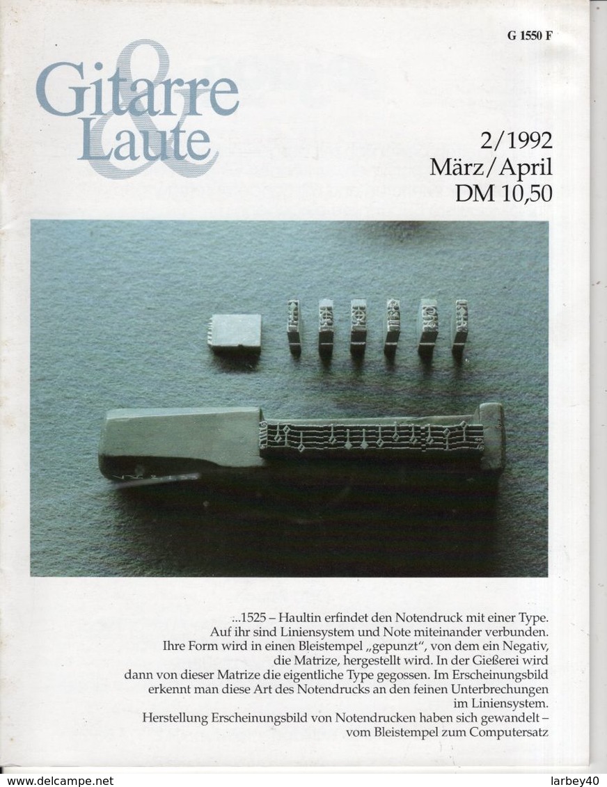 Revue De Musique -  Gitarre & Laute - N° 2 - 1992 - Musique