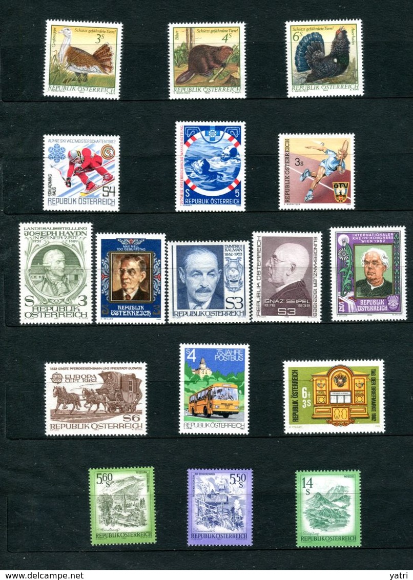 Austria 1982 Annata Completa / Complete Year Set **/MNH VF - Ganze Jahrgänge