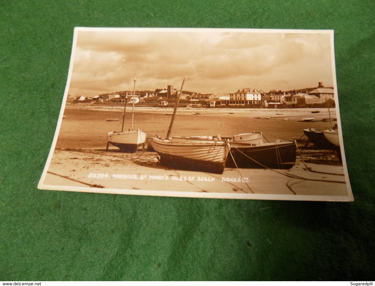 VINTAGE UK ENGLAND: CORNWALL Scilly St Mary's Harbour Sepia Judges - Scilly Isles