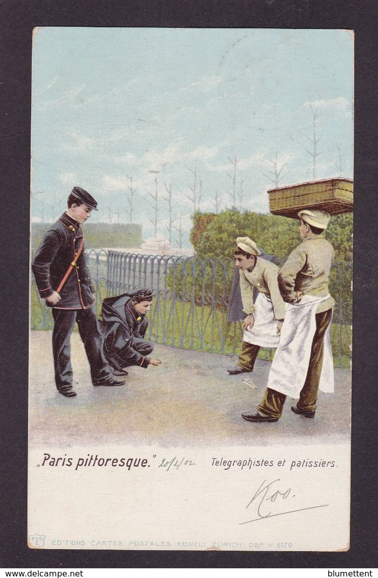 CPA PARIS PITTORESQUE Métier Circulé Télégraphistes Et Patissiers - Artesanos De Páris