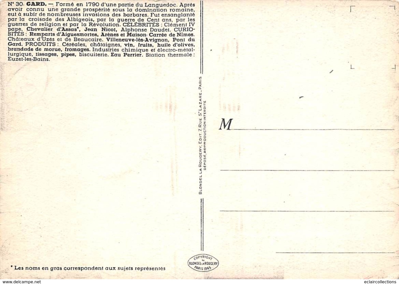 Non Classé      30      Carte Du Département Du Gard  - D'Assas - Nicot        (voir Scan) - Otros & Sin Clasificación