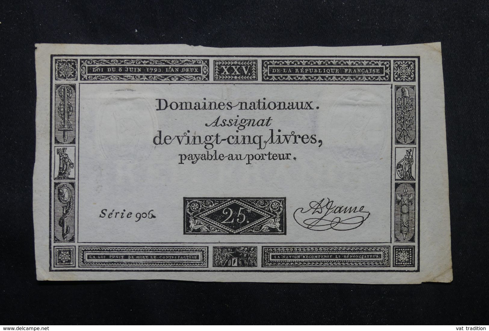 FRANCE - Assignat De 25 Livres , Série 906 - L 63243 - Assignats