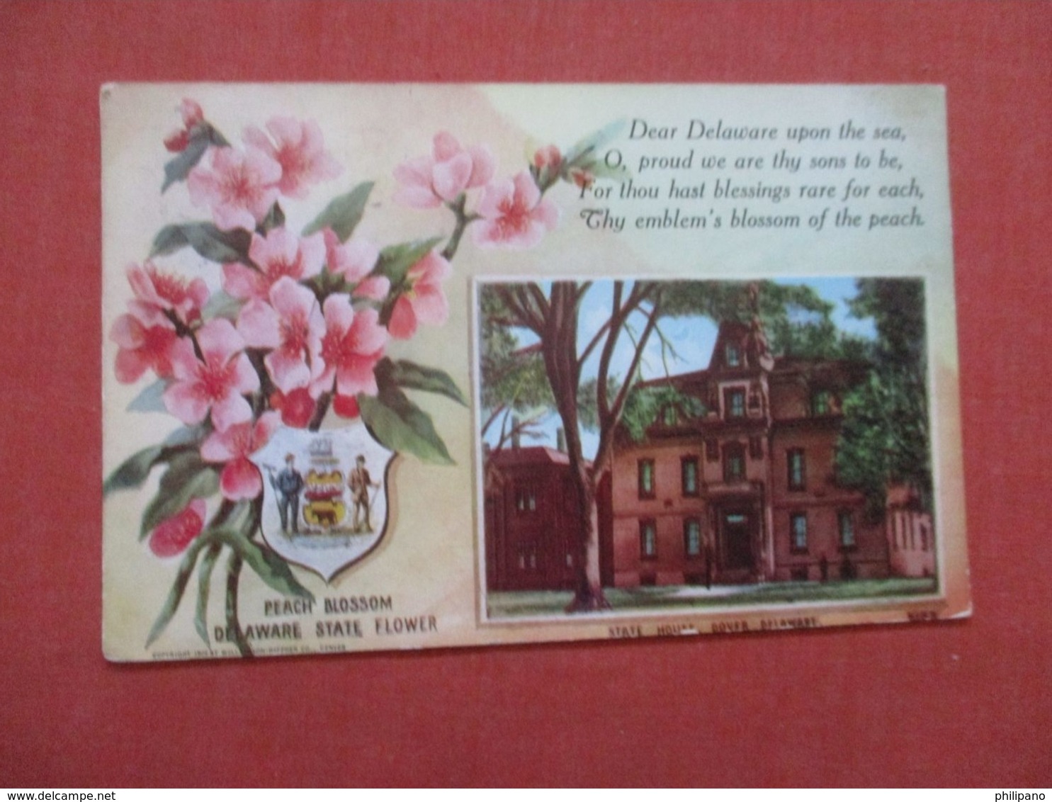 Peach Blossom State Flower & State House  Delaware > Dover > Ref 4158 - Dover