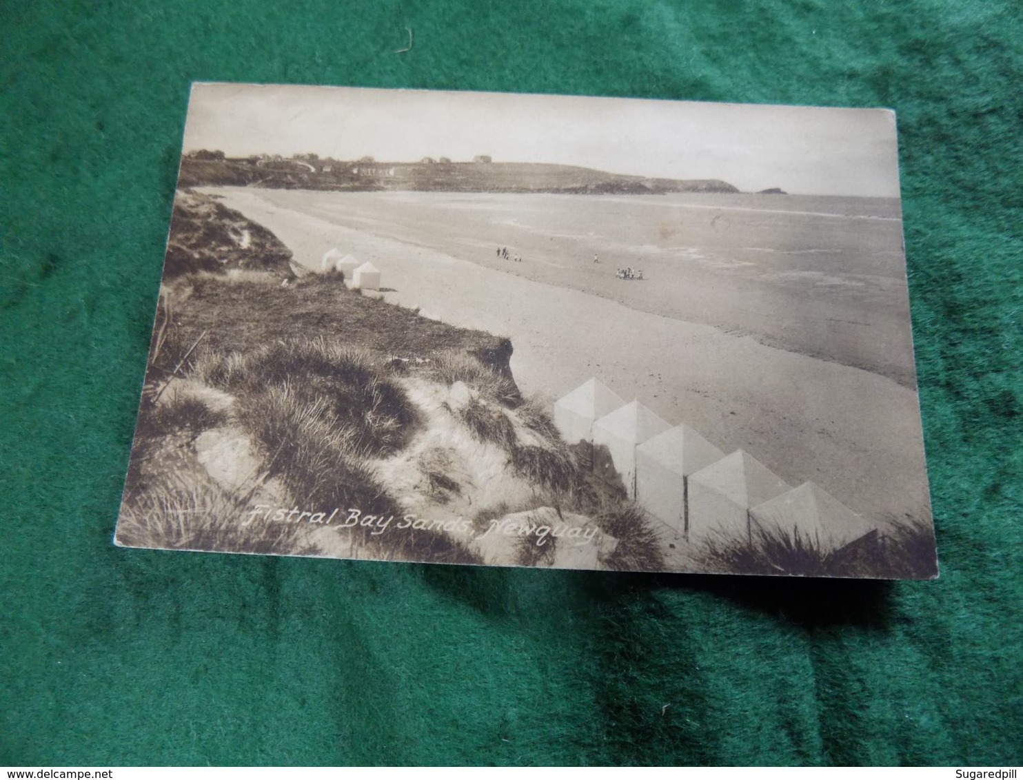 VINTAGE UK ENGLAND: CORNWALL Newquay Fistral Beach Sepia 1931 Hartnolls - Newquay