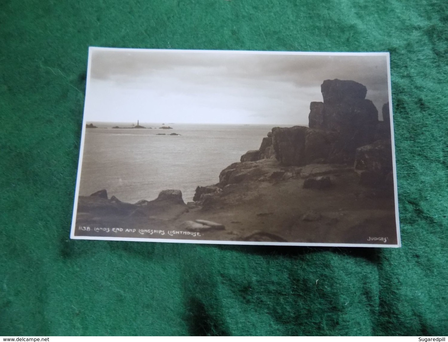 VINTAGE UK ENGLAND: CORNWALL Land's End And Longships Lighthouse Sepia Judges - Land's End