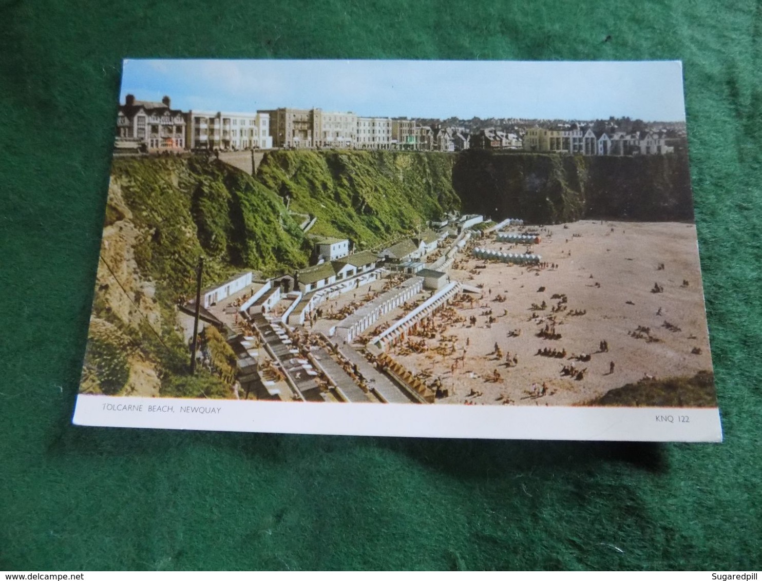 VINTAGE UK ENGLAND: CORNWALL Newquay Tolcarne Beach Colour 1959 Cotman - Newquay