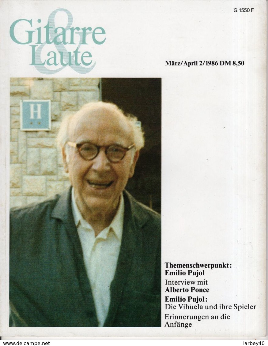Revue De Musique -  Gitarre & Laute - N° 2 - 1986 - Emilio Pujol - Musique