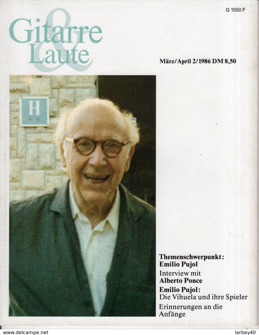 Revue De Musique -  Gitarre & Laute - N° 2 - 1986 - Emilio Pujol - Música