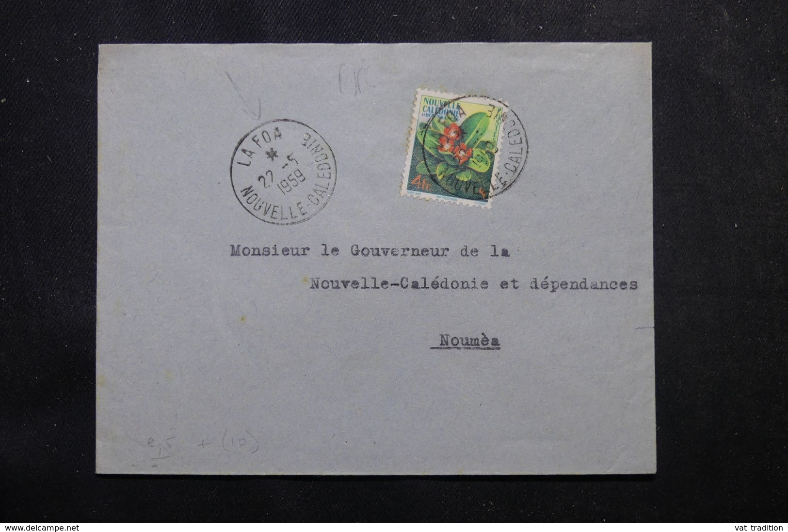 NOUVELLE CALÉDONIE - Affranchissement Plaisant De La Foa Sur Enveloppe En 1959 Pour Nouméa - L 63283 - Storia Postale