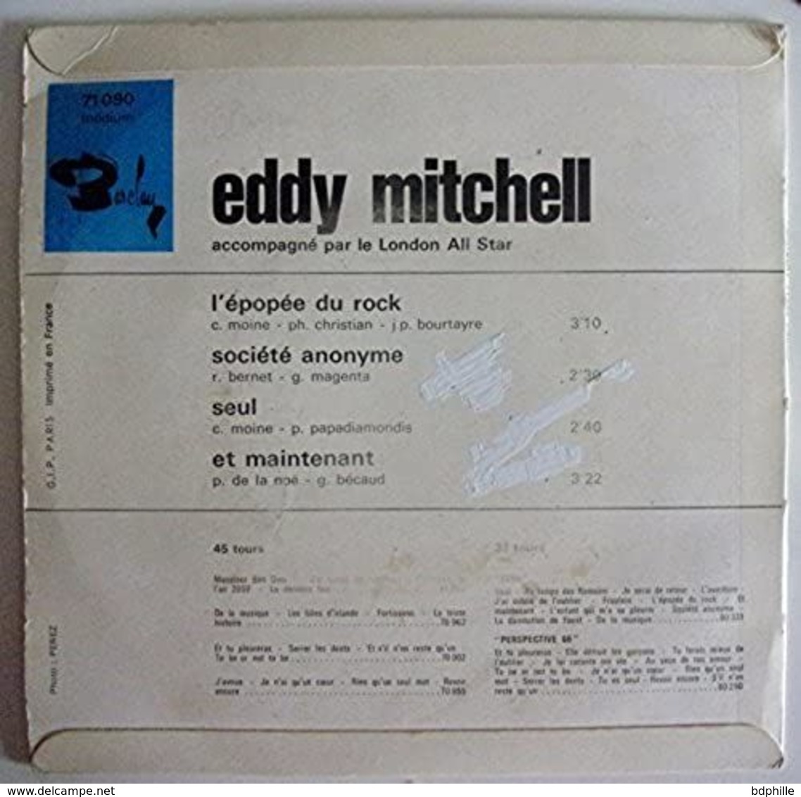 Eddy Mitchell: Seul  EP 45 - Musique De Films