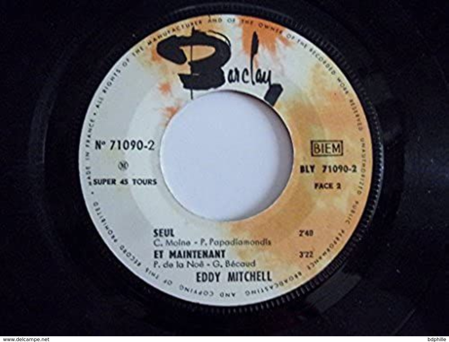 Eddy Mitchell: Seul  EP 45 - Musique De Films