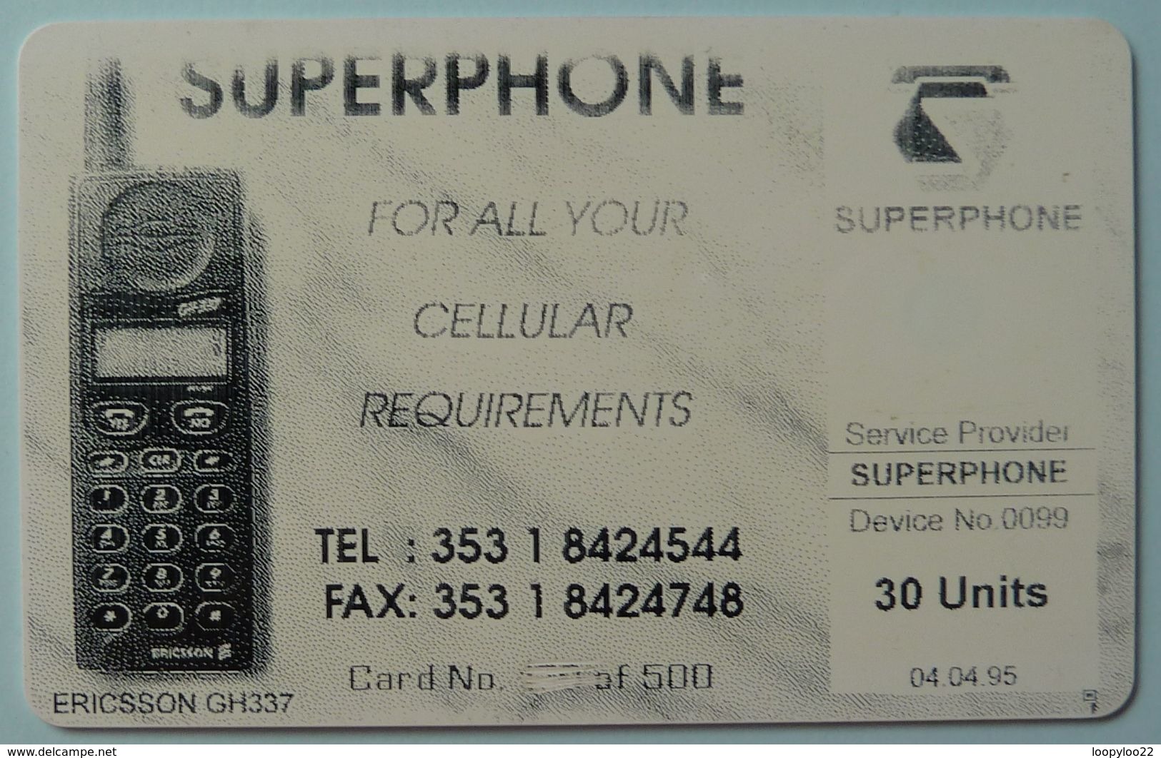 IRELAND - Superphone - Communications 95 - Print Imperfect - R - Irland