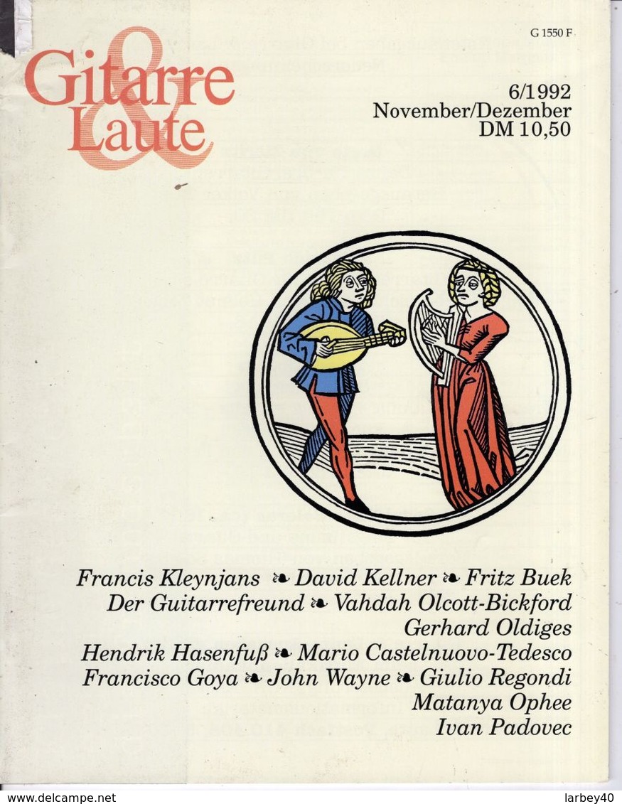 Revue De Musique -  Gitarre & Laute - N° 6 - 1992 - Musik