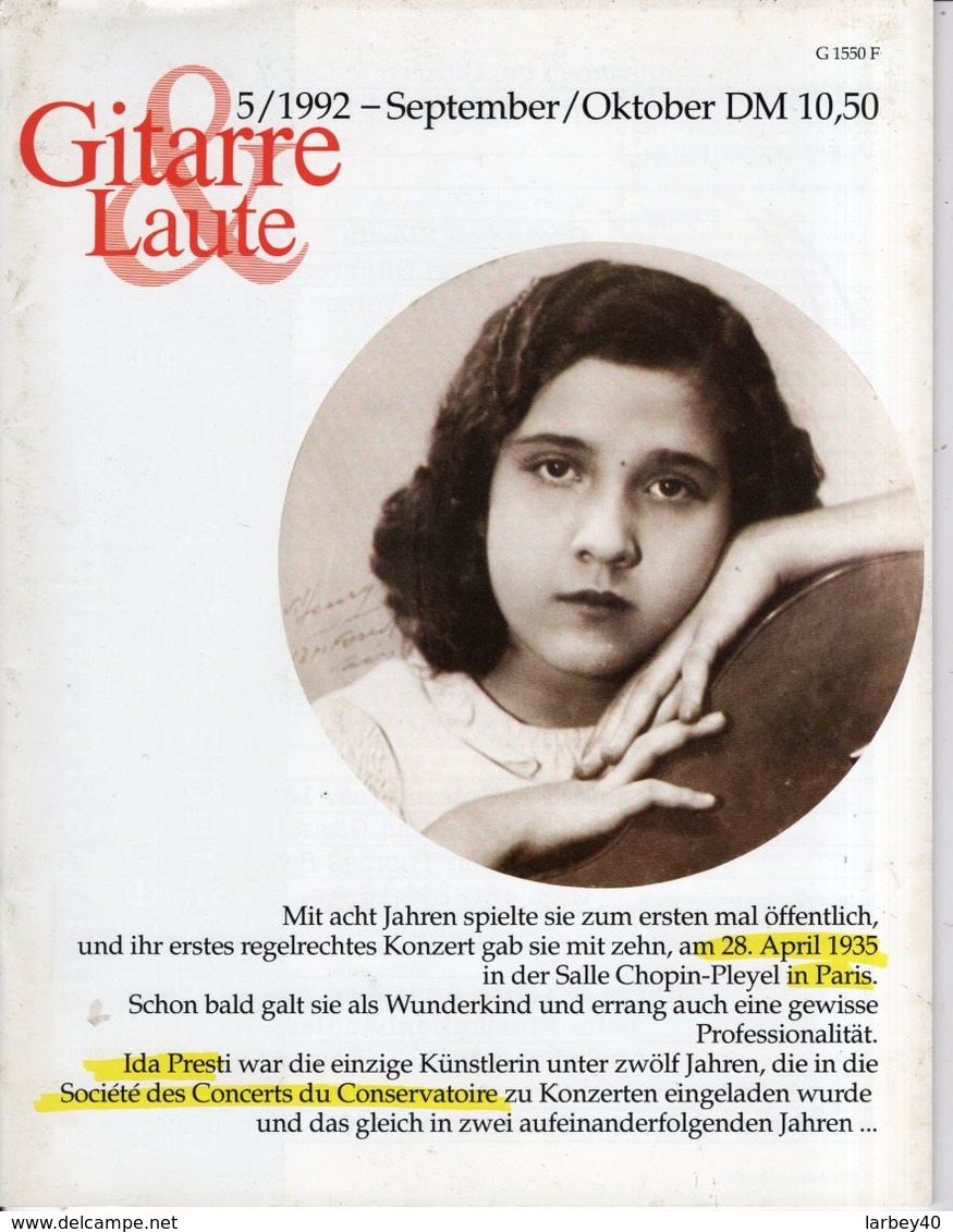 Revue De Musique -  Gitarre & Laute - N° 5 - 1992 - Música