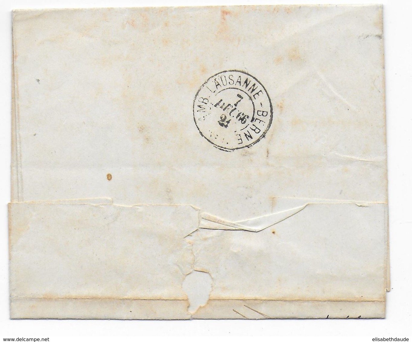 1866 - SUISSE - LETTRE "OFFICIEL" CONTRE-REMBOURSEMENTde FRIBOURG TAXE 90 => ROMONT - AMBULANT LAUSANNE BERNE AU DOS - Storia Postale