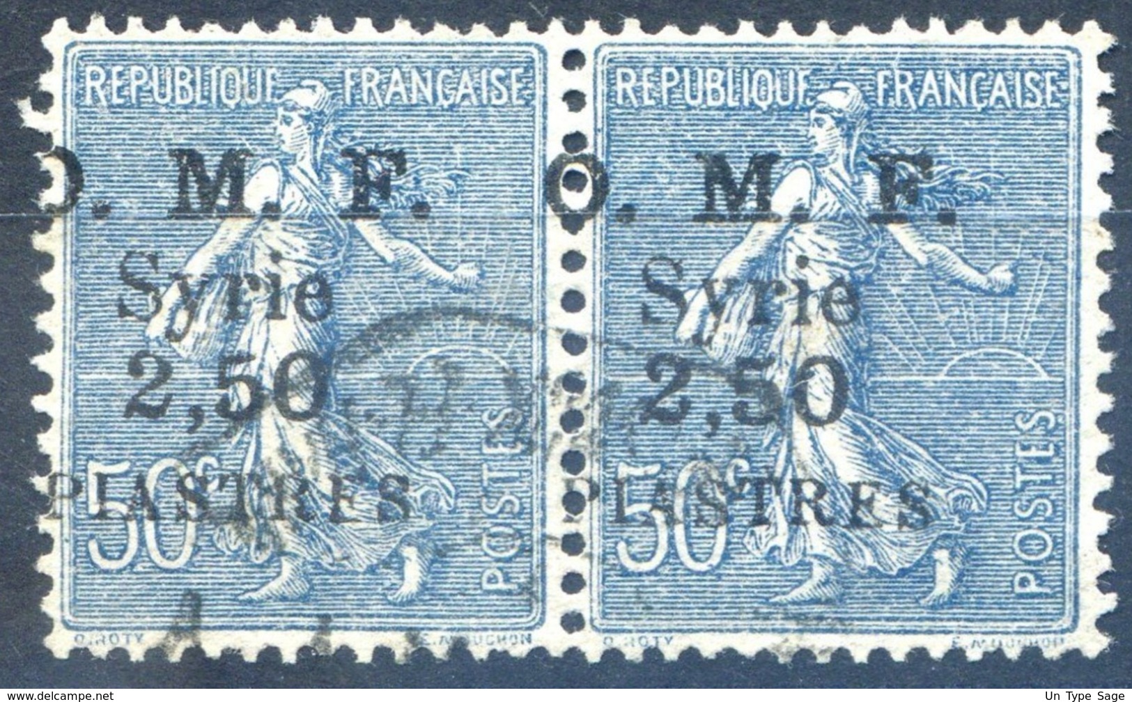 Syrie N°87 (paire) Surcharge Décalée - Oblitéré - (F531) - Usados