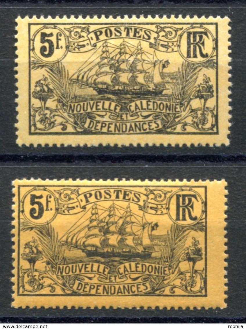 RC 17835 Nelle CALÉDONIE COTE 26€ N° 104 VOILIER DEUX TEINTES JAUNES DIFFERENTES NEUF *TB  MH VF - Neufs