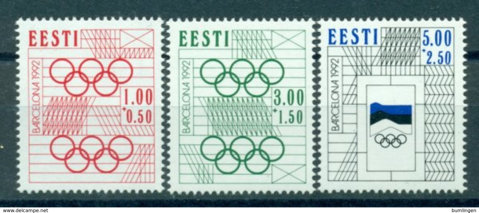 ESTONIA 1992 Mi 180-82** Olympic Summer Games, Barcelona [L 2266] - Summer 1992: Barcelona