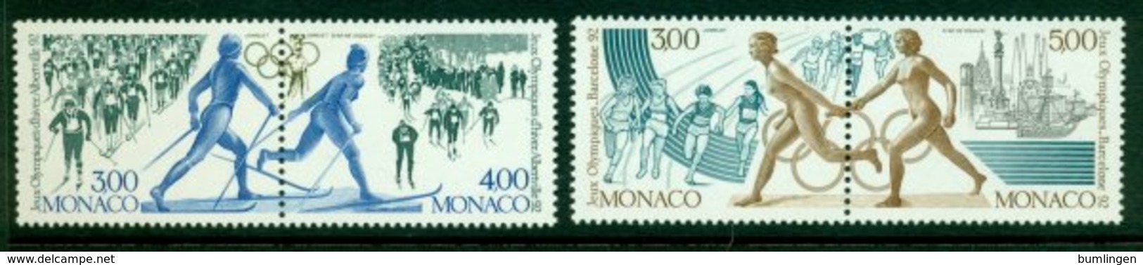 MONACO 1991 Mi 2011-14 Pairs** Olympic Winter And Summer Games 1992 [A1677] - Summer 1992: Barcelona